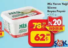 MİS YARIM YAĞLI SÜZME BEYAZ PEYNİR 500 G